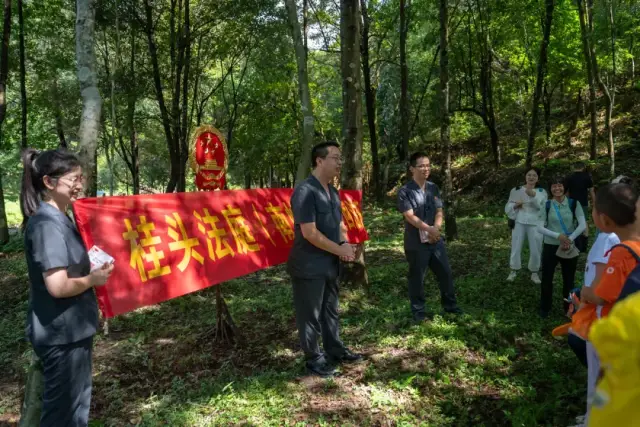 法官们把巡回法庭开到森林里，为游客普法。